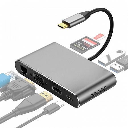 USB разветвитель Type-C - 8-in-1