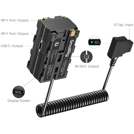 Адаптер питания SmallRig D-Tap на Dual-Sided NP-F Dummy Battery Power Cable 4884