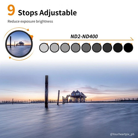 Фильтр K&F Concept Nano-X Variable ND2-400 MRC 82 мм